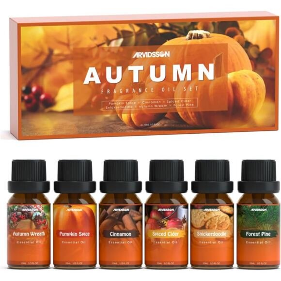 Autumn Fragrance Oil‎ Set, Fall Essential Oils for Diffuser and Candle Making - Picture 1 of 6